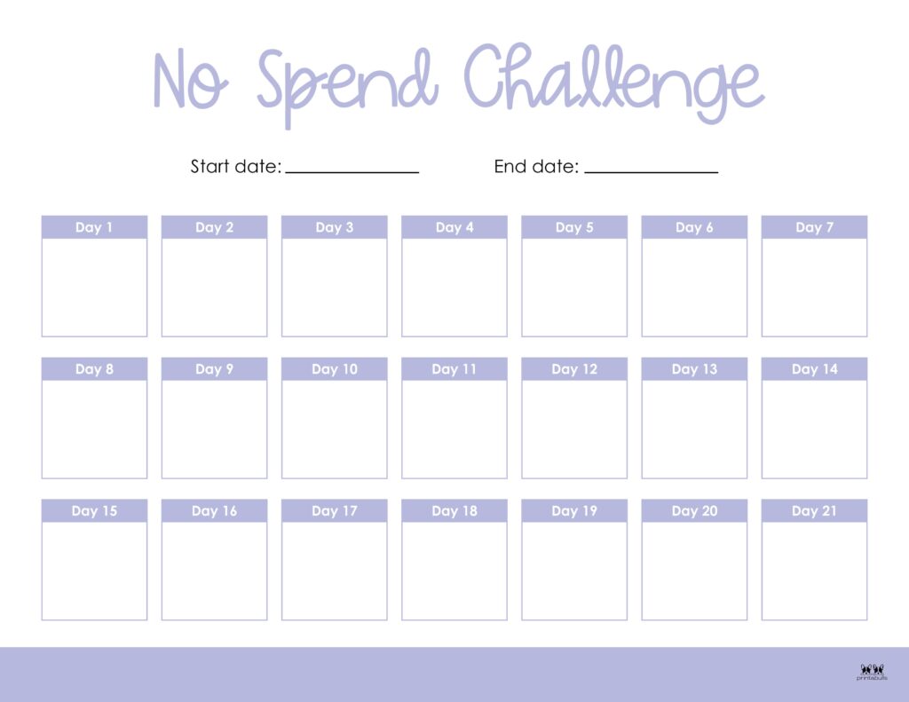no spend challenge printables | printabulls